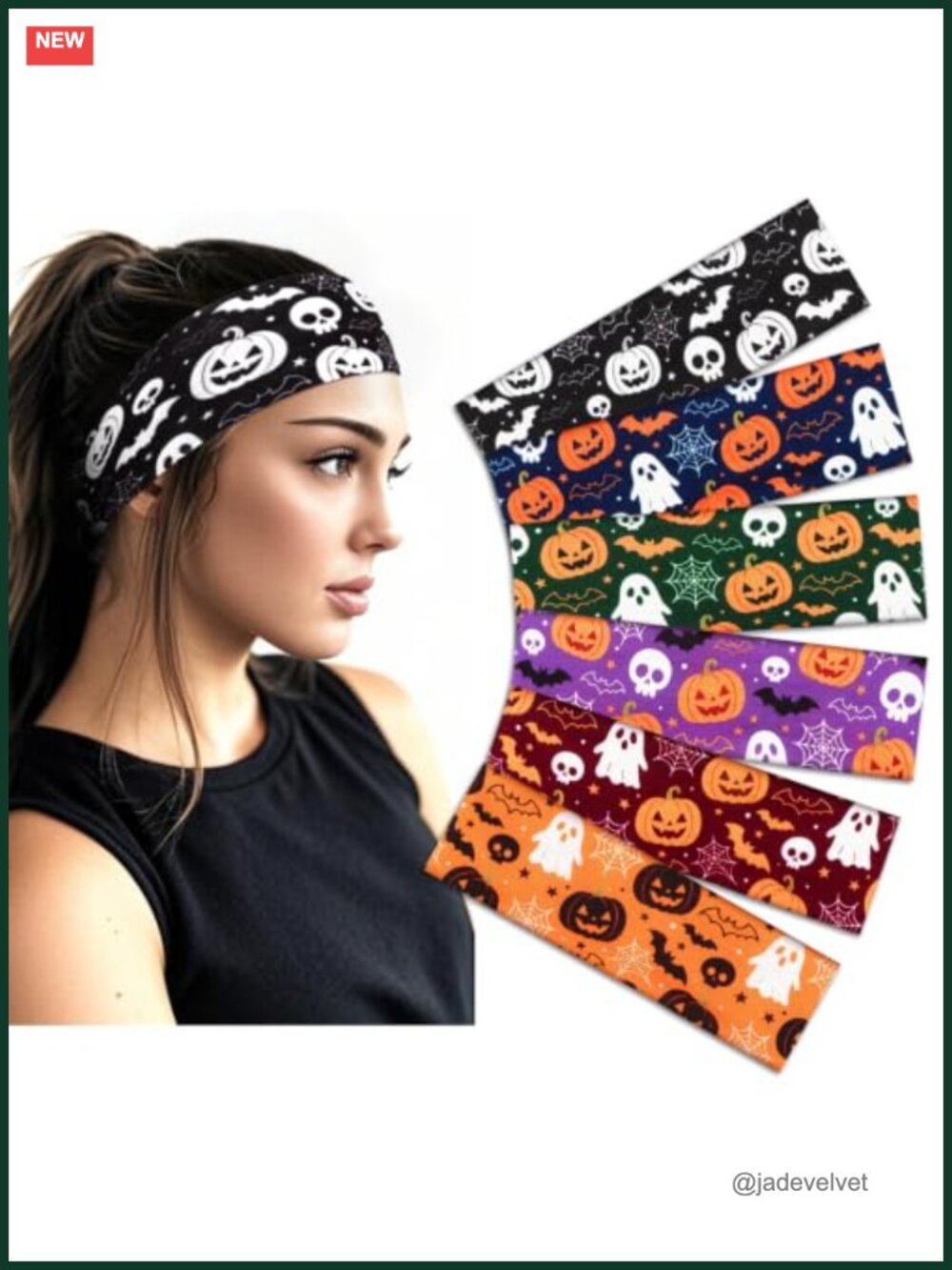 Halloween Headbands Women Elastic Non Slip Hair Bands Wide Stretch